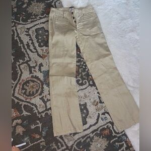 Vintage 90s side out Beige flare-Leg khaki Pants